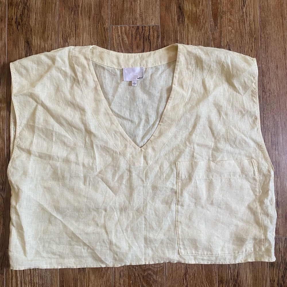 Wilfred Soft Yellow Linen Top